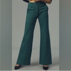 Anthropologie Teal/Green Wide-Leg Pants